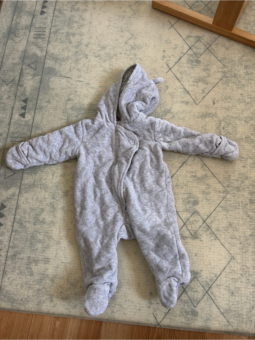 Baby Quilted Hooded One-Piece bunting suit - 3-6 months